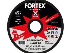 XPRO FORTEX IND.ACERO+INOX 115X1X22,23 A60TBF